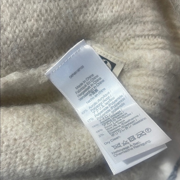 Madewell Cream and Blue Crew Neck Sweater medium - Picture 3 of 7